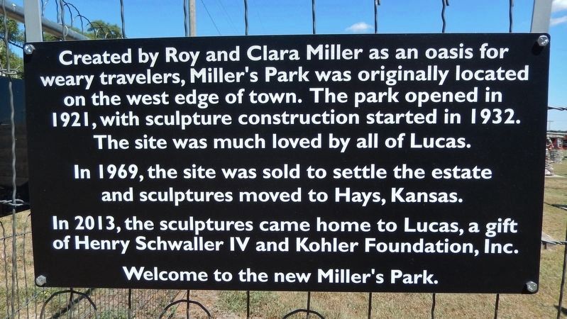 Roy and Clara Miller's Park Marker image. Click for full size.