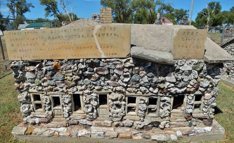 First store in Elbon 1886 - Rock Sculpture. Click for full size. First store in Elbon 1886 - Rock Sculpture image. Click for full size.