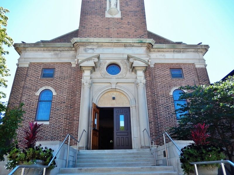 Most Holy Redeemer Catholic Church (<i>north entrance</i>). Click for full size. Most Holy Redeemer Catholic Church (<i>north entrance</i>) image. Click for full size.