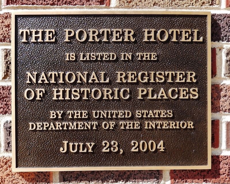 The Porter Hotel Marker image. Click for full size.