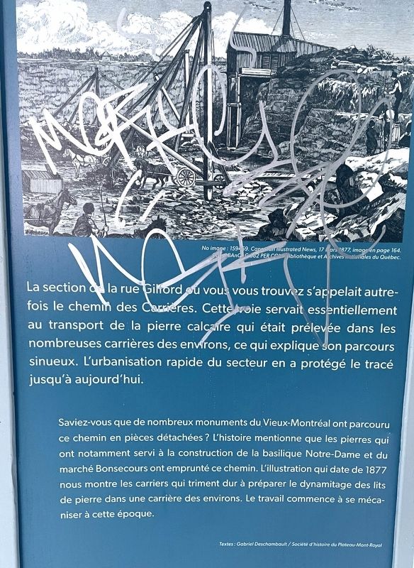 L’Ancien Chemin Des Carrieres Marker (panel 1). Click for full size. L’Ancien Chemin Des Carrieres Marker (panel 1) image. Click for full size.