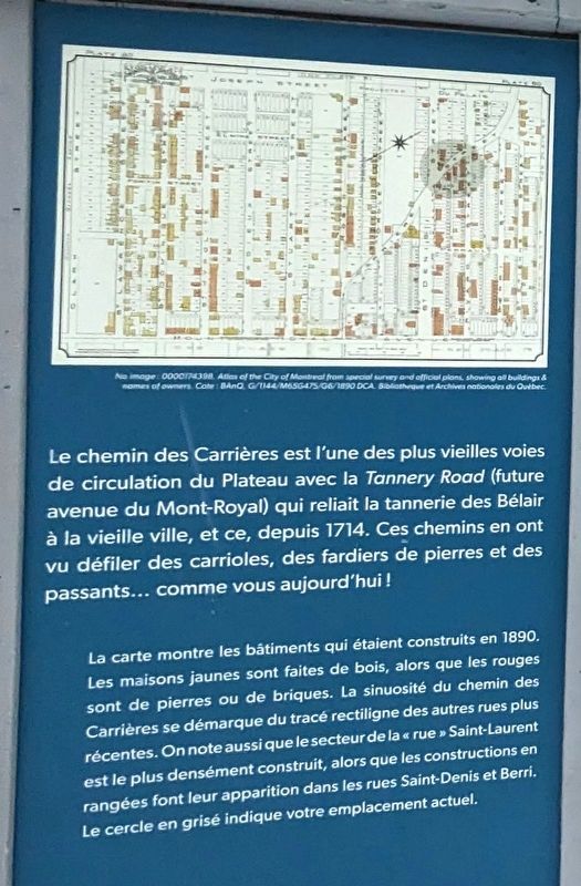 LAncien Chemin Des Carrieres Marker (panel 2) image. Click for full size.