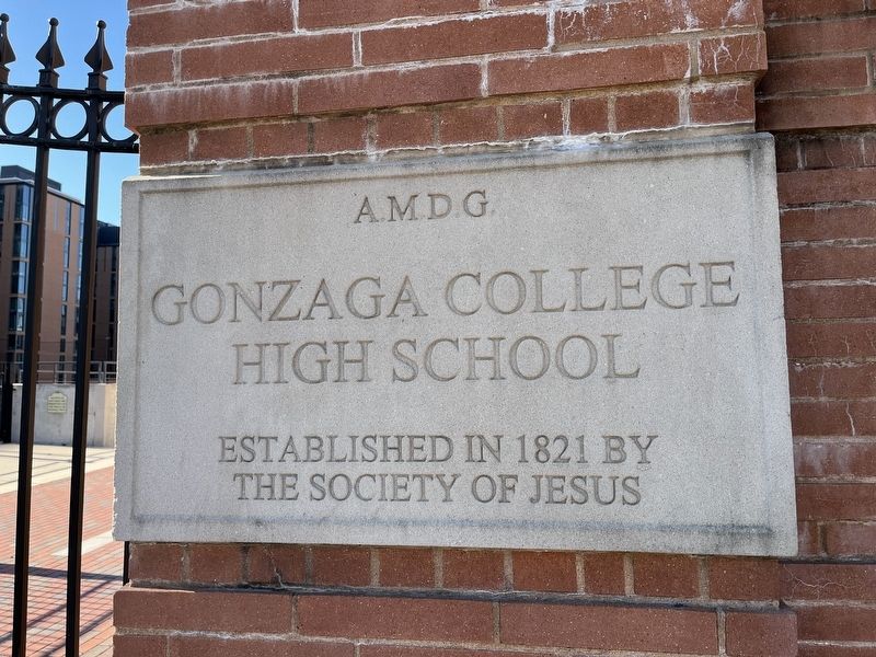 Gonzaga College High School Marker image. Click for full size.