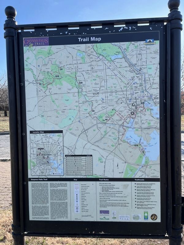 Gwynns Falls Trail Marker [Reverse] image. Click for full size.
