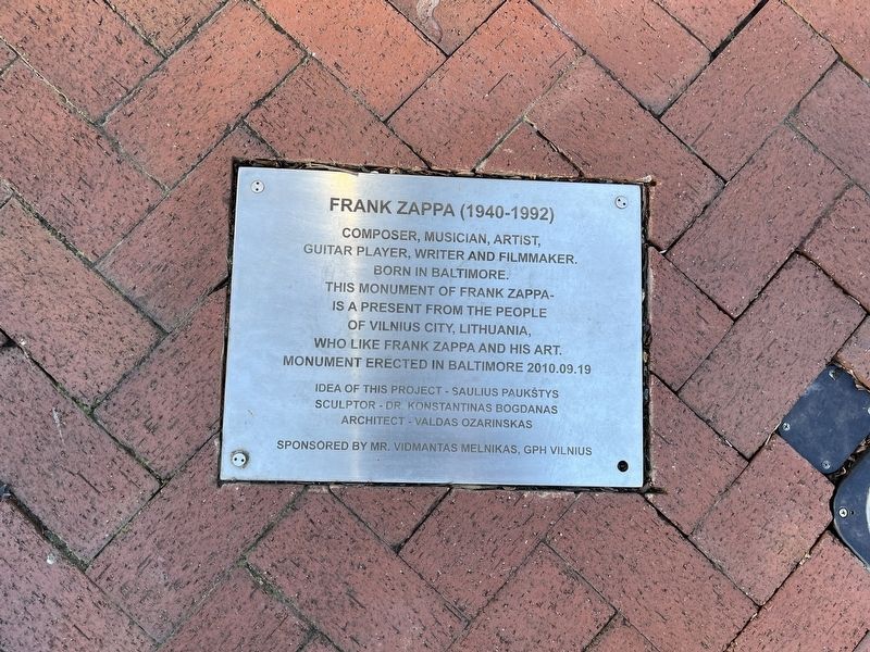 Frank Zappa (1940-1992) Marker. Click for full size. Frank Zappa (1940-1992) Marker image. Click for full size.