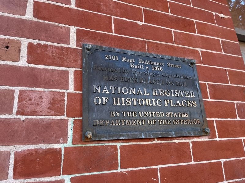 2101 East Baltimore Street Marker. Click for full size. 2101 East Baltimore Street Marker image. Click for full size.