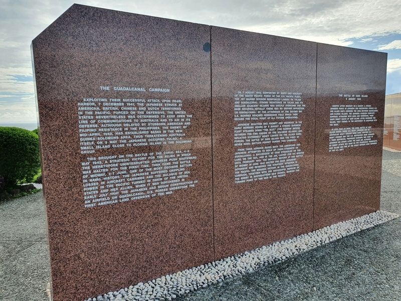 Guadalcanal American Memorial - Panel One. Click for full size. Guadalcanal American Memorial - Panel One image. Click for full size.
