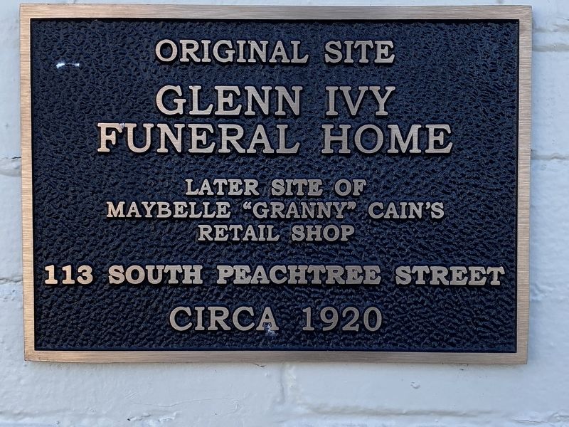 Original Site - Glenn Ivy Funeral Home Marker image. Click for full size.