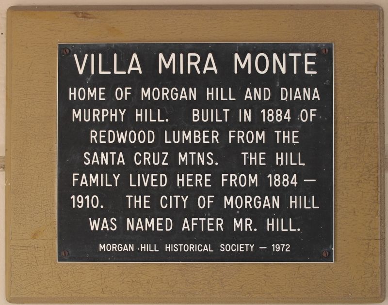 Villa Mira Monte Marker. Click for full size. Villa Mira Monte Marker image. Click for full size.