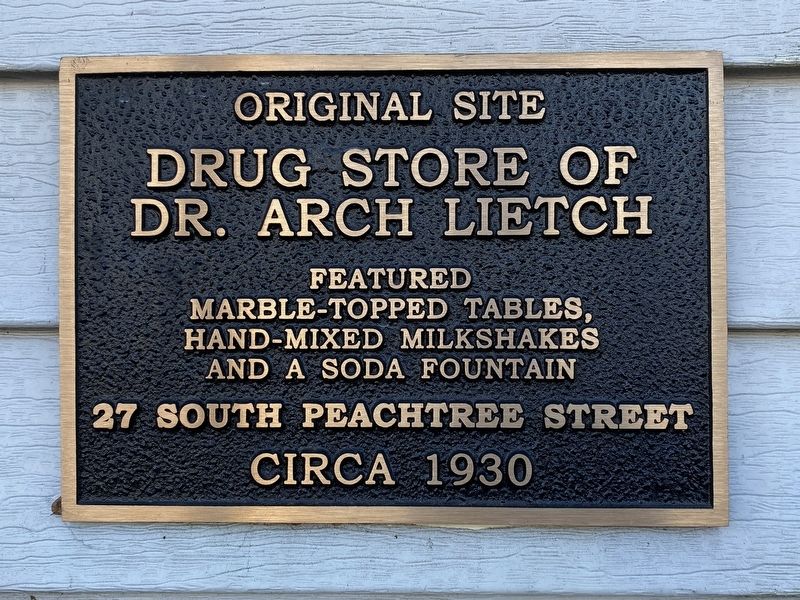 Original Site - Drug Store of Dr. Arch Lietch Marker image. Click for full size.