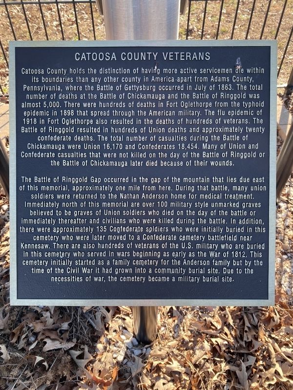 Catoosa County Veterans Marker image. Click for full size.