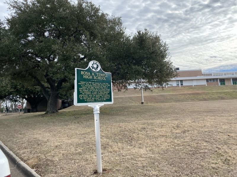 Rosa A. Temple High School Marker. Click for full size. Rosa A. Temple High School Marker image. Click for full size.