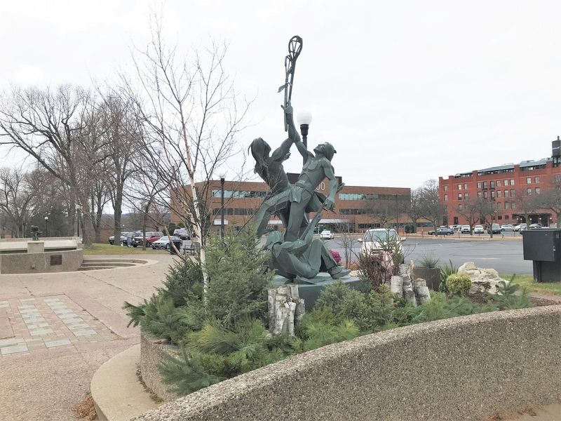 La Crosse Players Sculpture image. Click for full size.