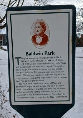 Baldwin Park Marker. Click for full size. Baldwin Park Marker image. Click for full size.