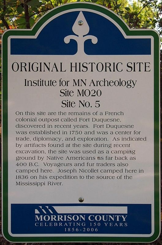 Institute for MN Archeology Site MO20 Marker image. Click for full size.