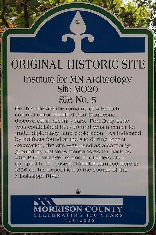 Institute for MN Archeology Site MO20 Marker. Click for full size. Institute for MN Archeology Site MO20 Marker image. Click for full size.