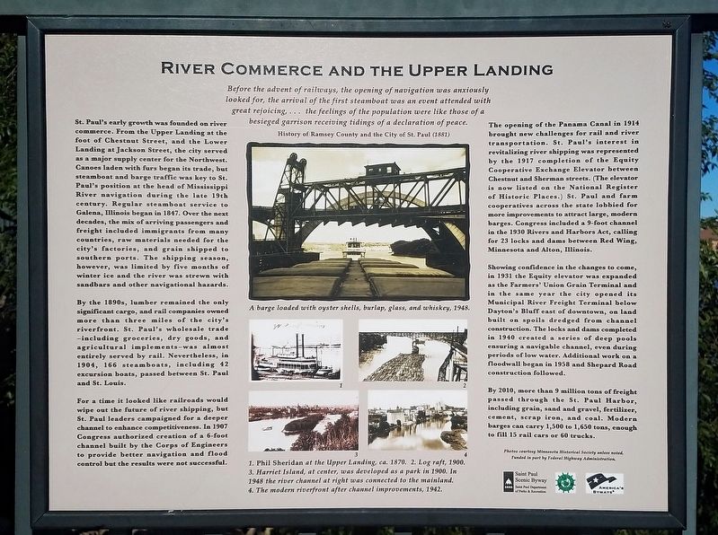 River Commerce and the Upper Landing Marker. Click for full size. River Commerce and the Upper Landing Marker image. Click for full size.