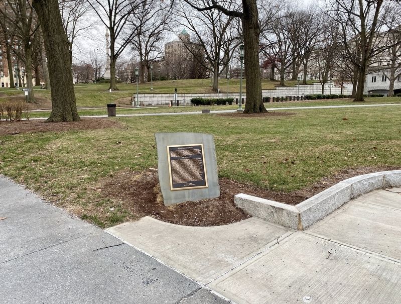 A Bench by the Road: Old Eighth Ward of Harrisburg Marker - wide view image. Click for full size.