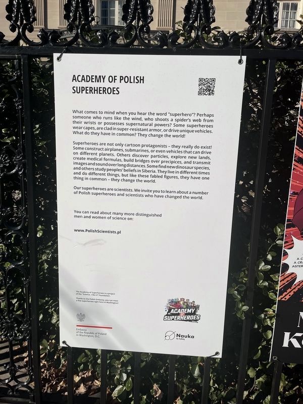 <i>Academy of Polish Superheroes</i> introductory sign. Click for full size. <i>Academy of Polish Superheroes</i> introductory sign image. Click for full size.