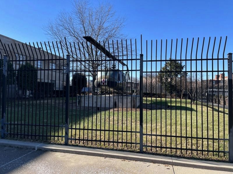 Fencing has been built between the sidewalk and the marker and display. image. Click for full size.