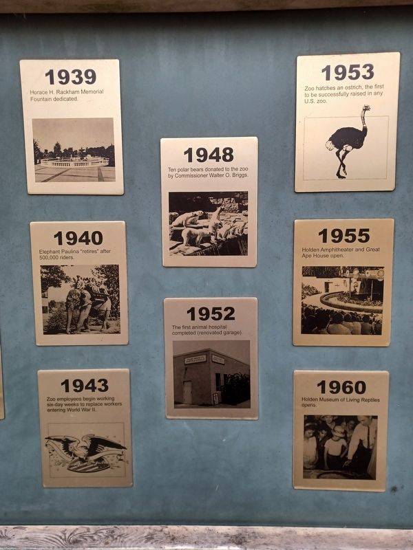 The History of the Detroit Zoo Marker (1939-1960) image. Click for full size.