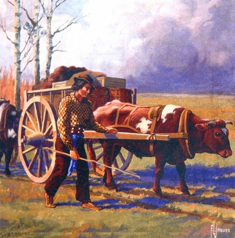 Marker detail: Ox Cart image. Click for full size.