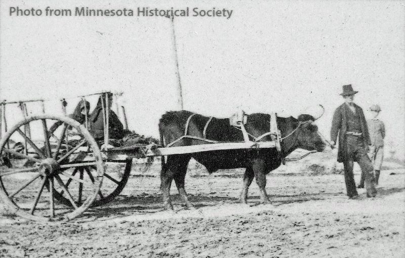 Marker detail: Ox Cart, circa 1890 image. Click for full size.