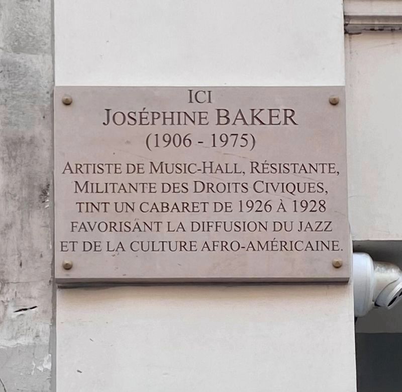 Josephine Baker Marker. Click for full size. Josephine Baker Marker image. Click for full size.