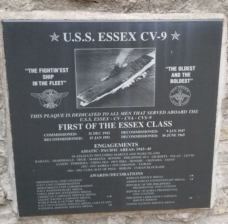 U.S.S. Essex CV-9 Marker image. Click for full size.