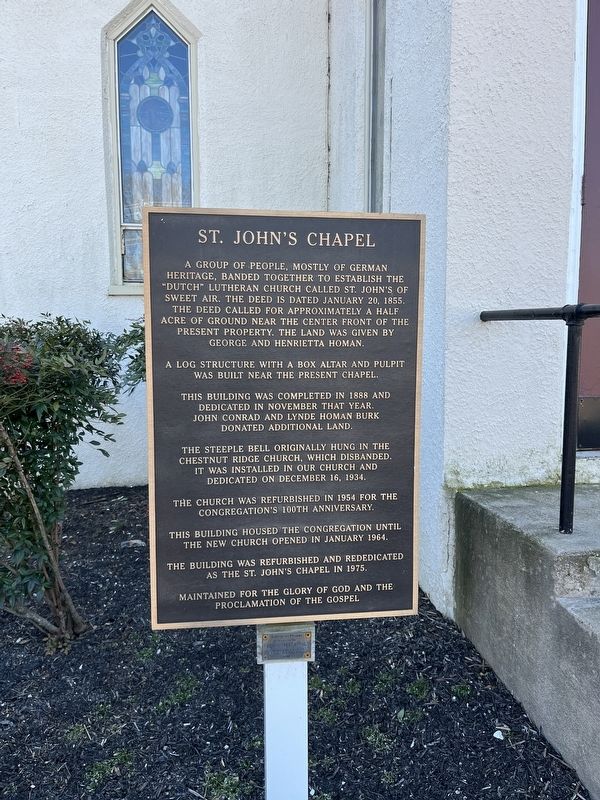 St. John's Chapel Marker image. Click for full size.