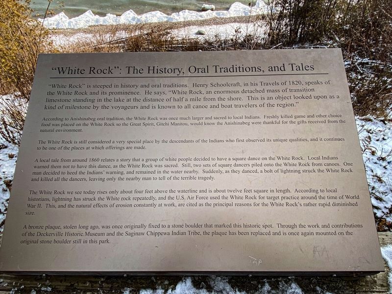 "White Rock": The History, Oral Traditions, and Tales Marker image. Click for full size.