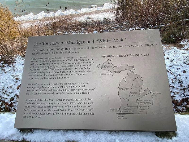 The Territory of Michigan and "White Rock" Marker image. Click for full size.