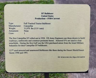 D-7 Bulldozer Marker. Click for full size. D-7 Bulldozer Marker image. Click for full size.
