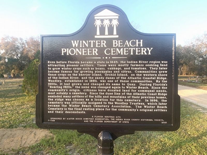 Winter Beach Pioneer Cemetery Marker image. Click for full size.