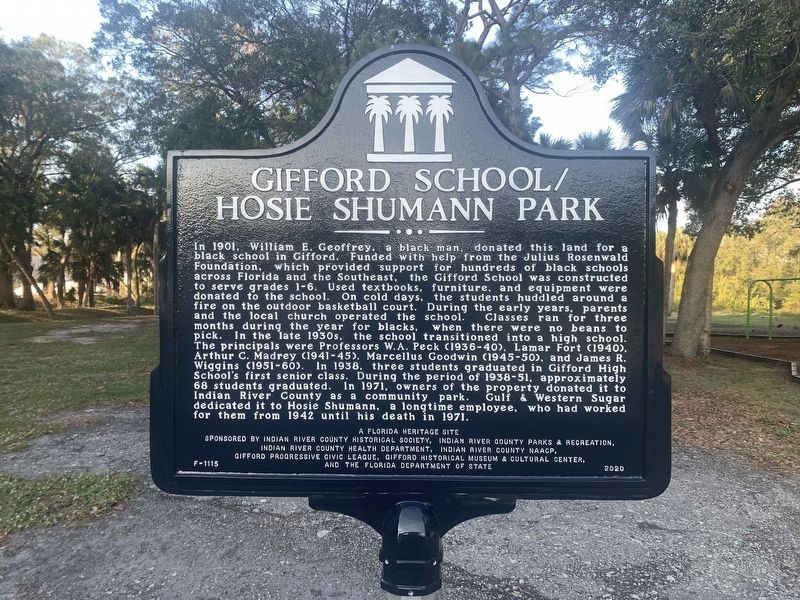 Gifford School / Hosie Shumann Park Marker image. Click for full size.