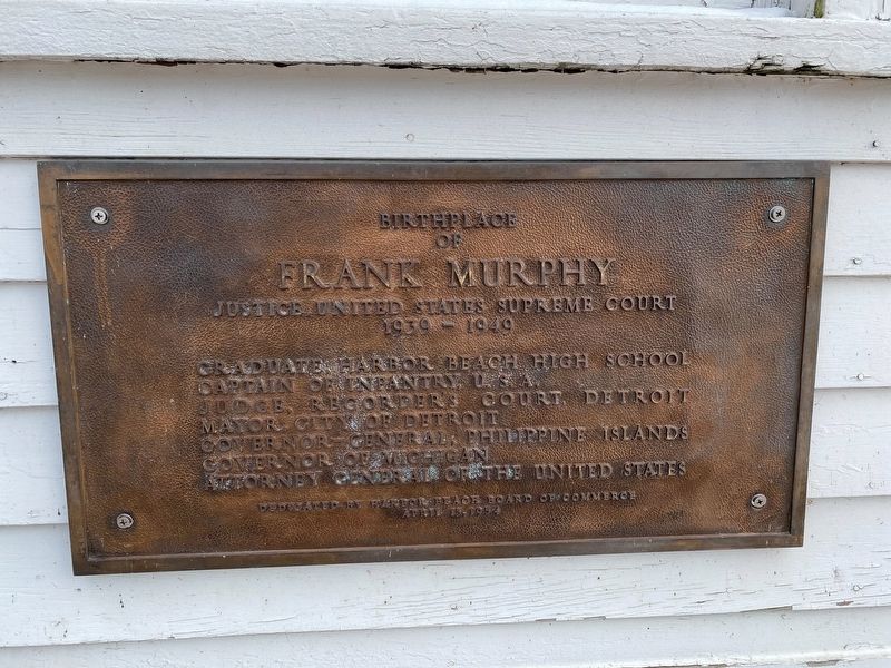Birthplace of Frank Murphy Marker image. Click for full size.