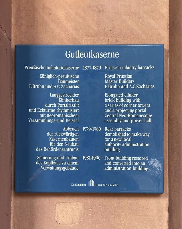 Gutleutkaserne / Gutleut Barracks Marker image. Click for full size.