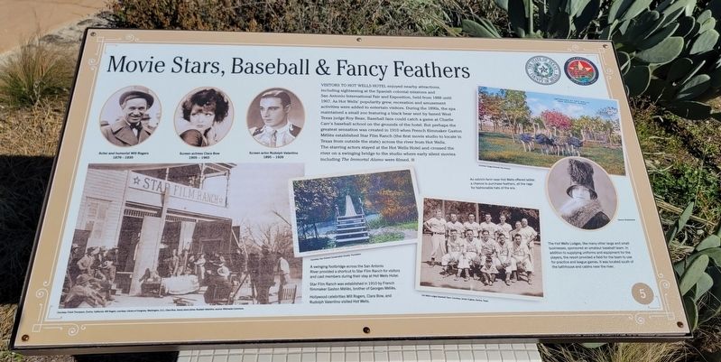 Movie Stars, Baseball & Fancy Feathers Marker image. Click for full size.