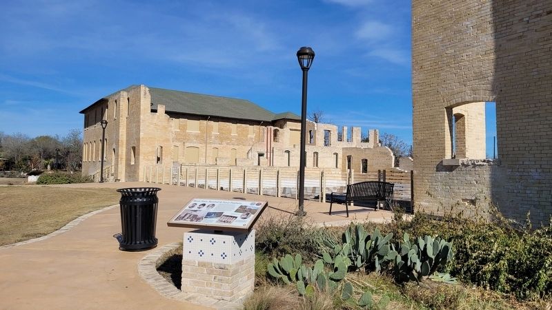 The Movie Stars, Baseball & Fancy Feathers Marker in front of the ruins image. Click for full size.
