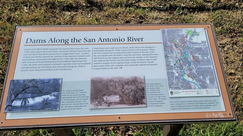 Dams Along the San Antonio River Marker image. Click for full size.