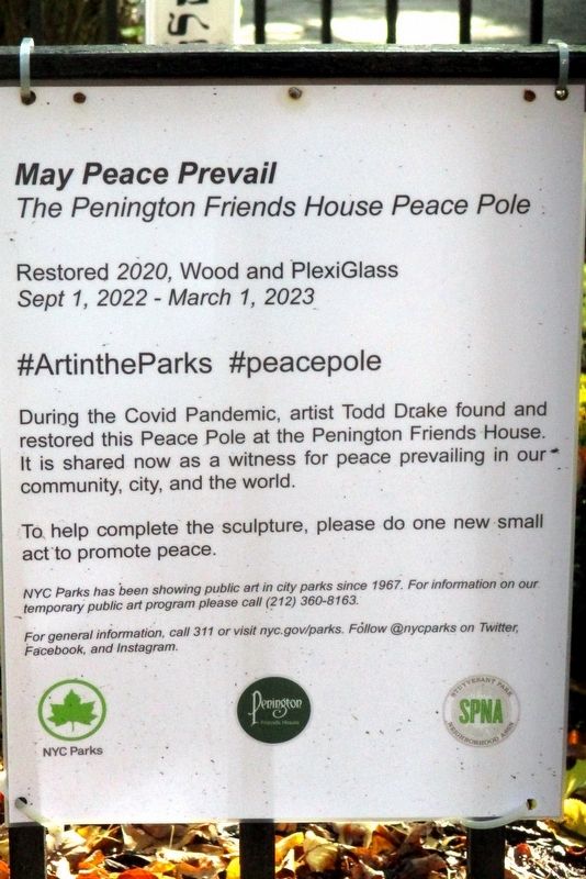 May Peace Prevail Marker. Click for full size. May Peace Prevail Marker image. Click for full size.