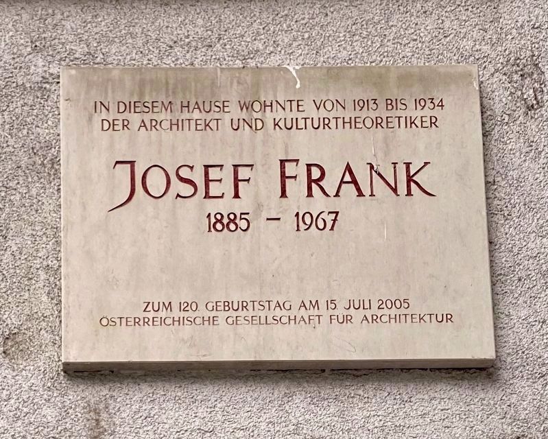Josef Frank (1885-1967) Marker image. Click for full size.
