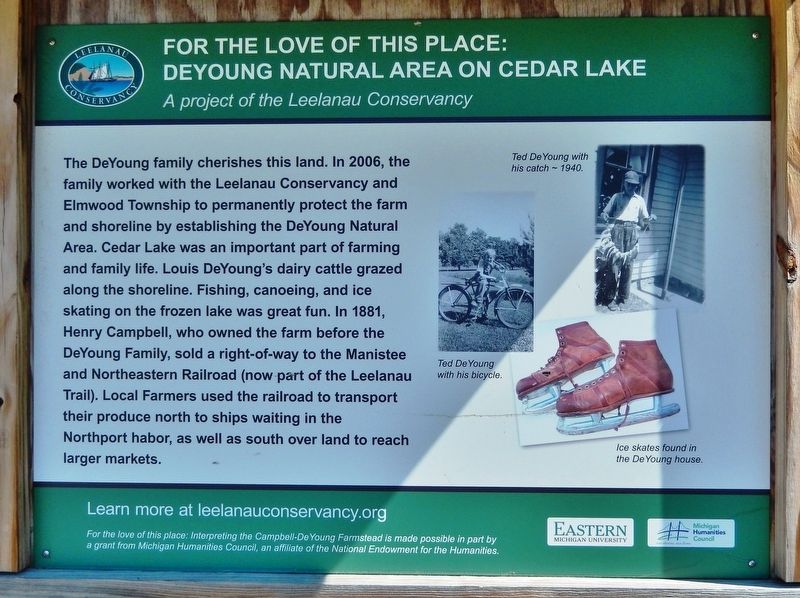 DeYoung Natural Area on Cedar Lake Marker image. Click for full size.