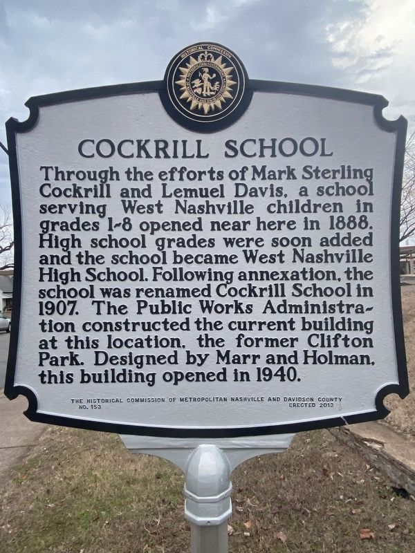 Cockrill School Marker image. Click for full size.