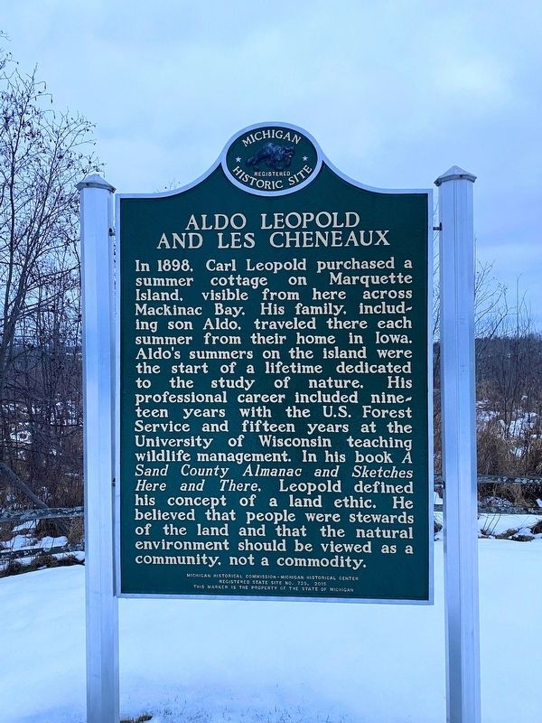 Aldo Leopold And Les Cheneaux Marker image. Click for full size.