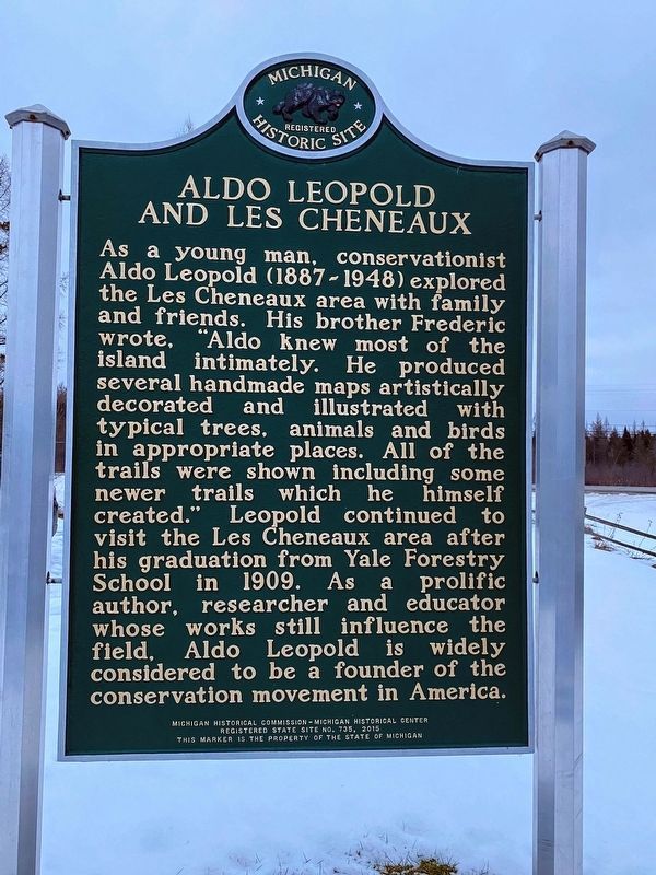 Aldo Leopold And Les Cheneaux Marker image. Click for full size.