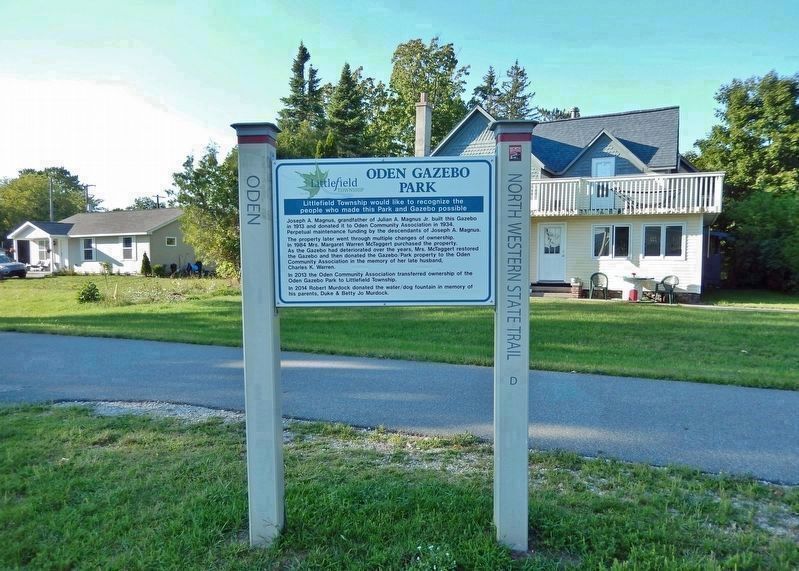 Oden Gazebo Park Marker. Click for full size. Oden Gazebo Park Marker image. Click for full size.