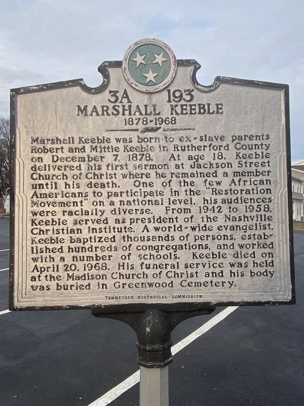 Marshall Keeble Marker image. Click for full size.