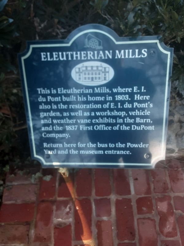 Eleutherian Mills Marker. Click for full size. Eleutherian Mills Marker image. Click for full size.