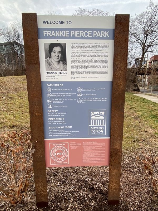 Welcome to Frankie Pierce Park Marker image. Click for full size.